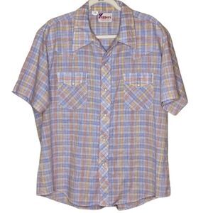 Dee Cee Rappers Men’s Sz XL Western Pearl Short Sleeve Snap Down Shirt USA